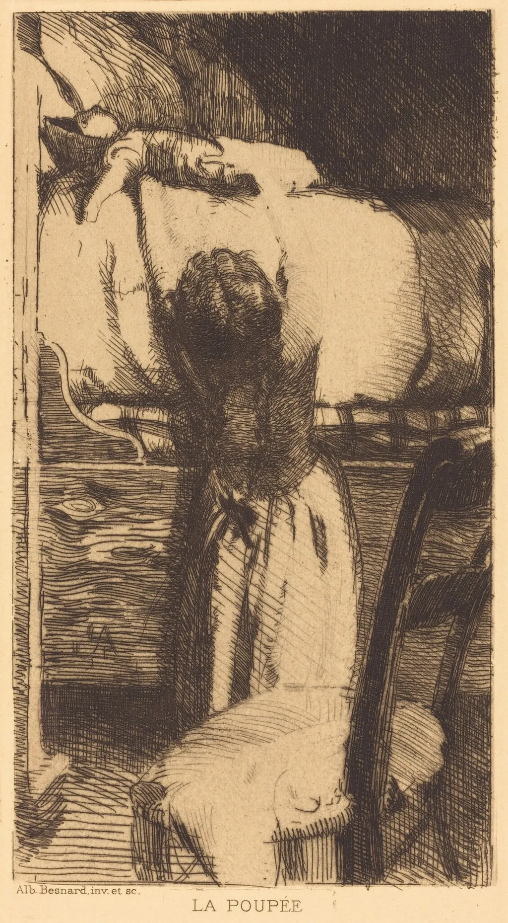 The Doll (La Poupée), by Paul-Albert Besnard, ink, 1888
