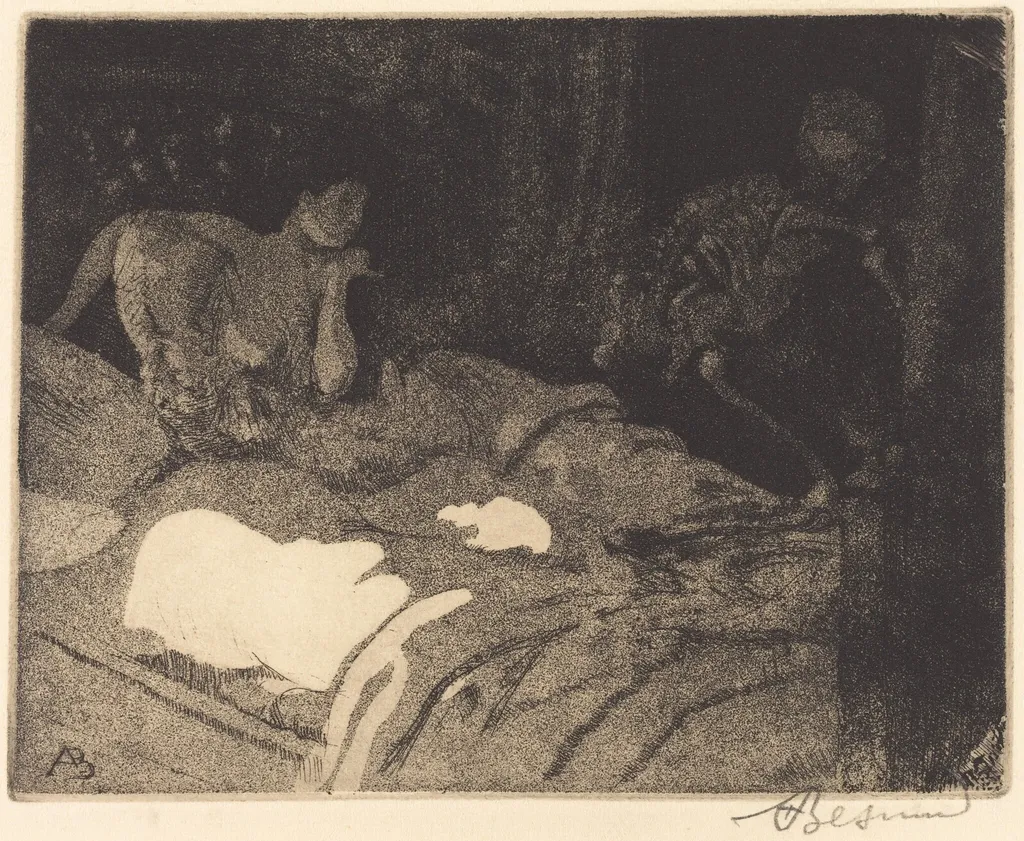 The Enigma (L'énigme), by Paul-Albert Besnard, ink, 1900