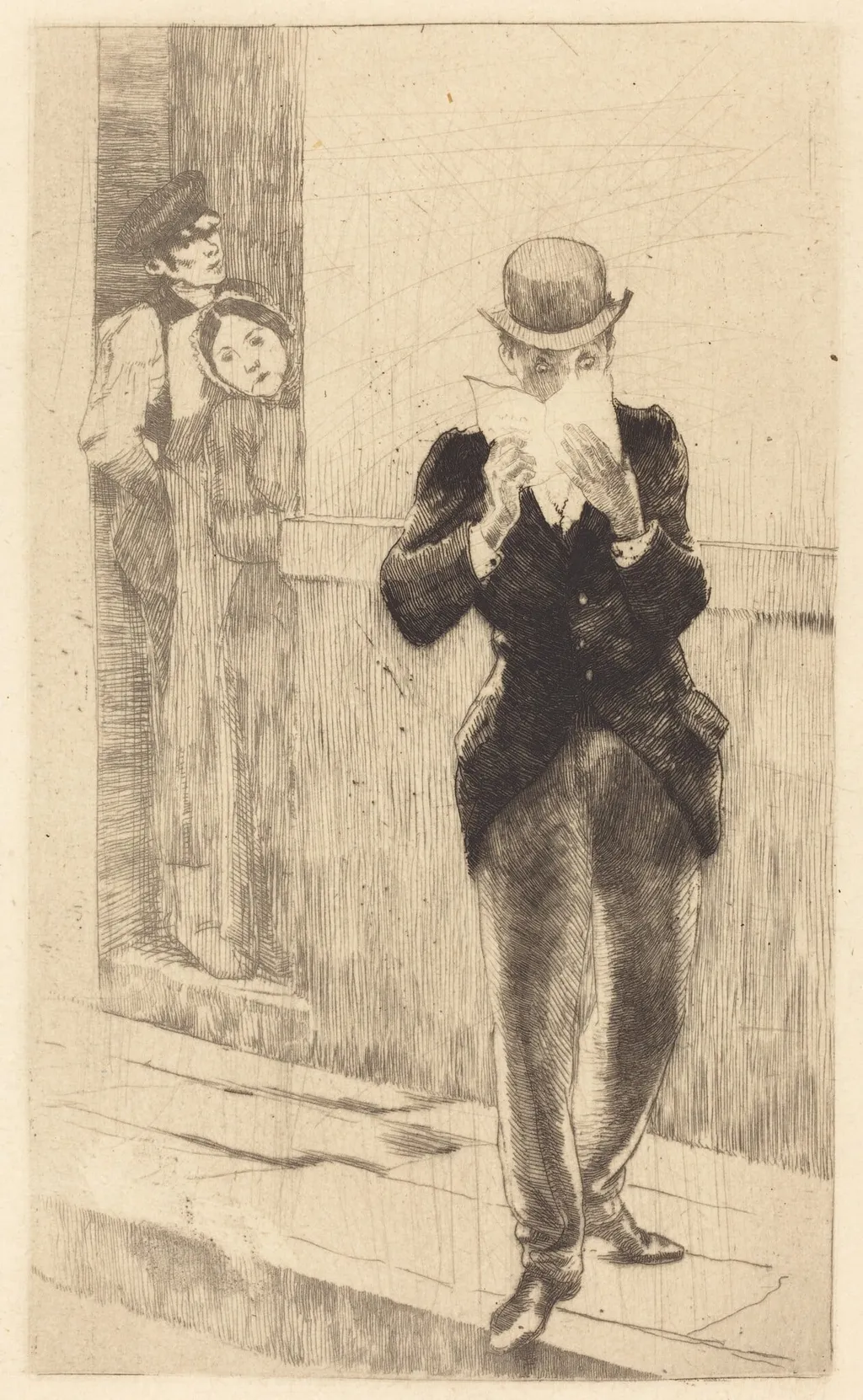 The Letter to Madame Henry (La lettre à Madame Henry), by Paul-Albert Besnard, ink, 1885