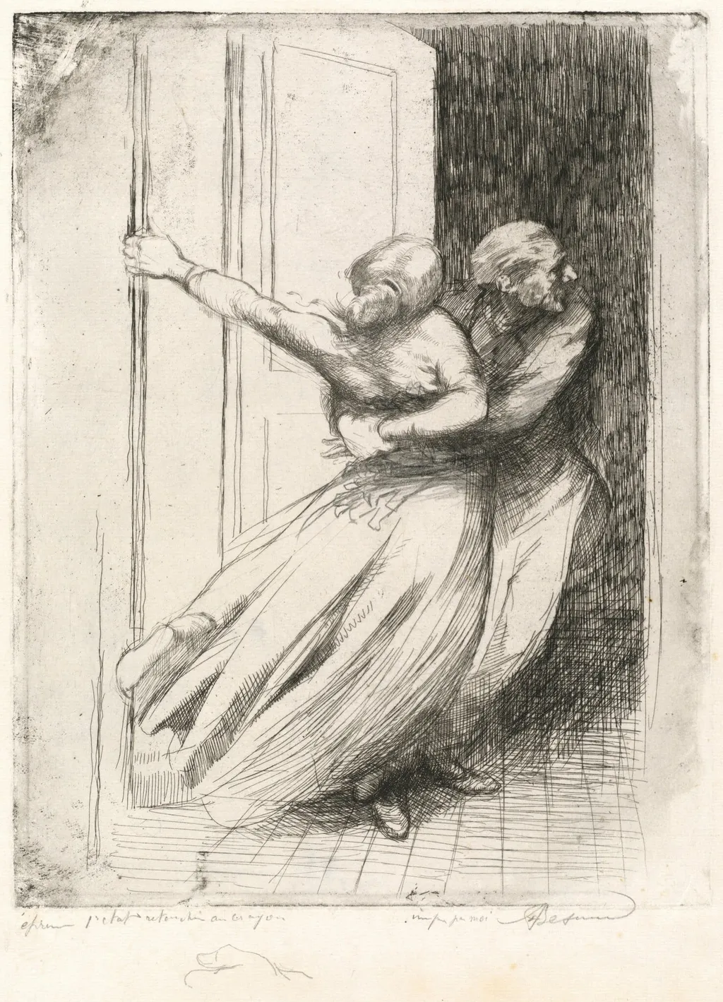 The Rape (Le Viol), by Paul-Albert Besnard, graphite, 1886