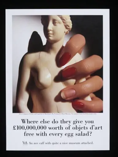 Where else do they give you £100,000,000 worth of objets d'art free with every egg salad?, by Paul Arden