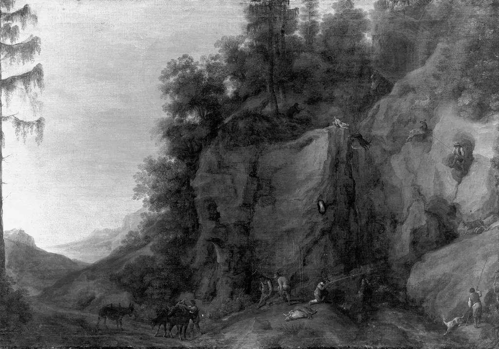 Hunting goats, by Paul Bril, paint, 1601