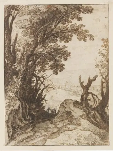 Landscape with a Sunken Road Between Trees Leading Over a Hill, by Paul Bril