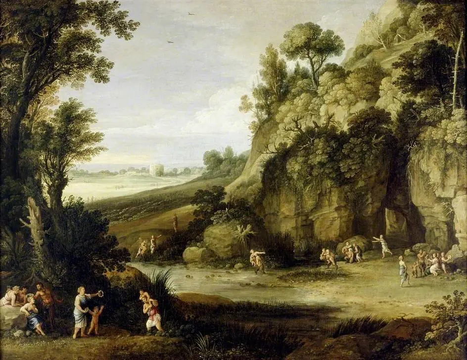 Mythological Landscape with Nymphs and Satyrs, by Paul Bril