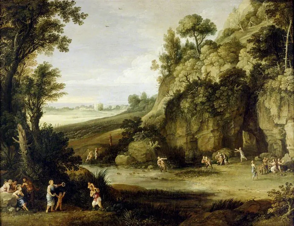 Mythological Landscape with Nymphs and Satyrs, by Paul Bril