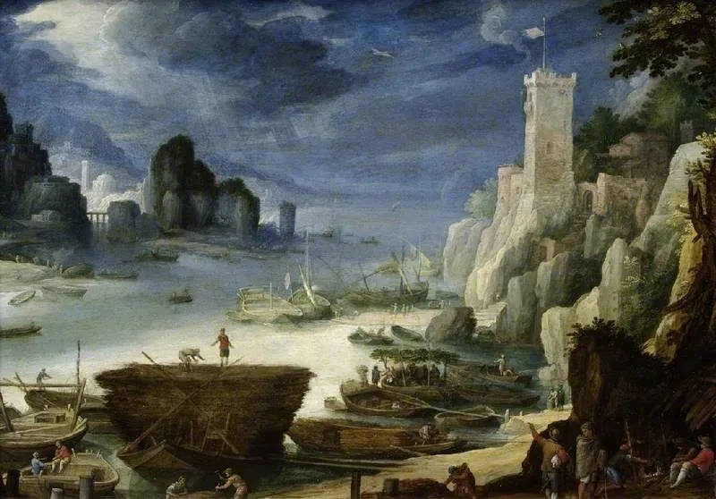 View on the Rhine, by Paul Bril, oil, 1601