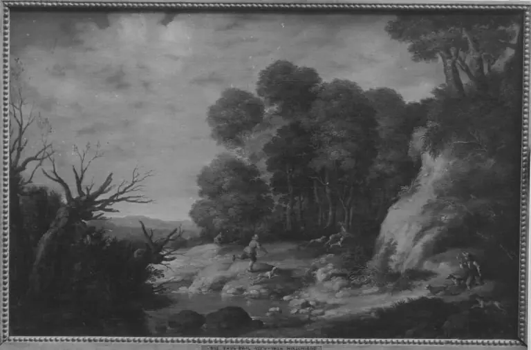 Waldlandschaft mit Hirschjagd, by Paul Bril