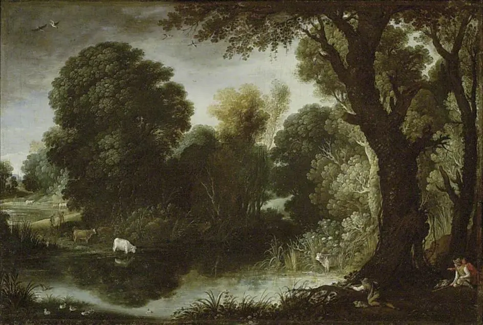 Wooded Landscape with Duck-shooting, by Paul Bril