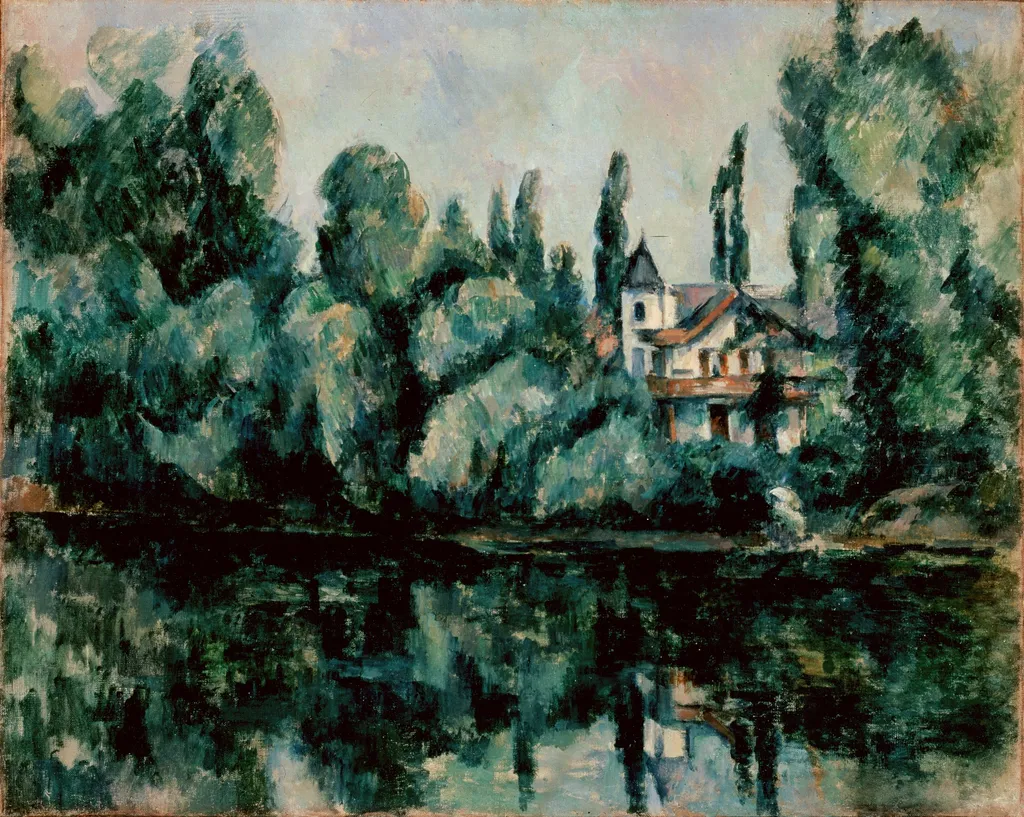 Along the Banks of the Marne, by Paul Cezanne, oil, 1894