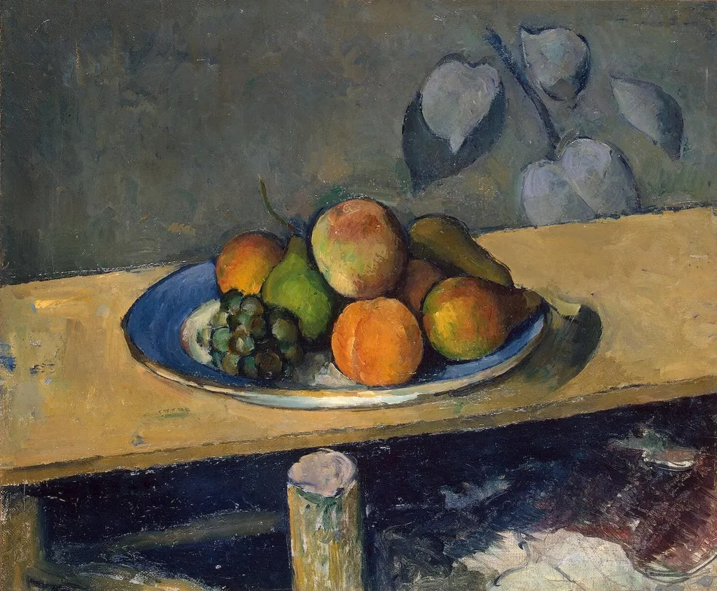 Apples, Peaches, Pears and Grapes, by Paul Cezanne, oil, 1890