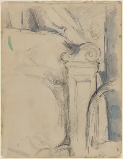 Bedpost [verso], by Paul Cezanne