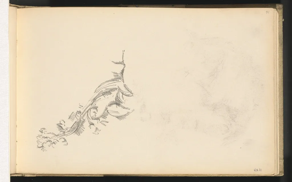 Branch in Flower, by Paul Cezanne, graphite, 1888