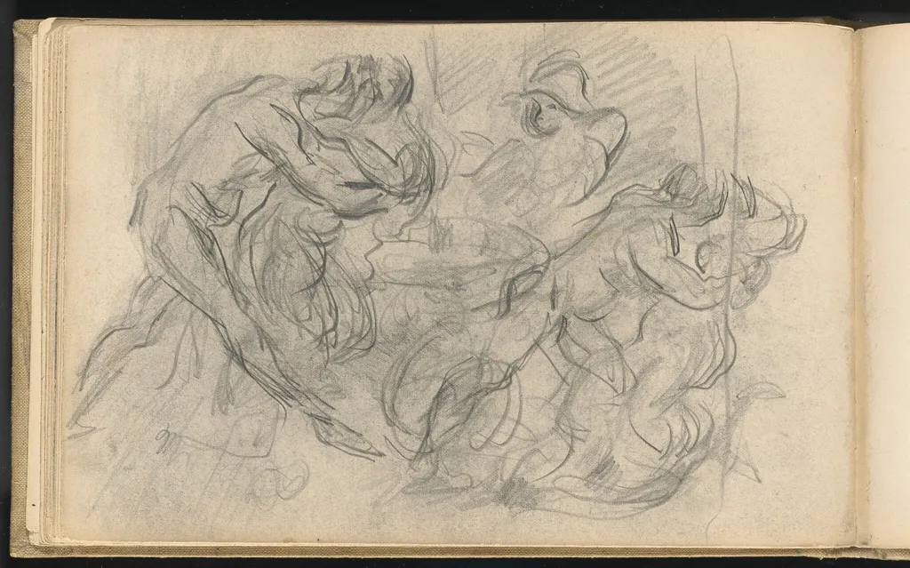 Carnival Scene, by Paul Cezanne, graphite, 1886