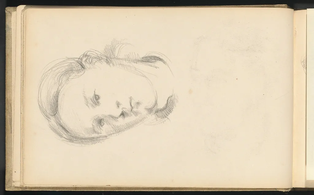 Head of a Young Woman, by Paul Cezanne, graphite, 1880
