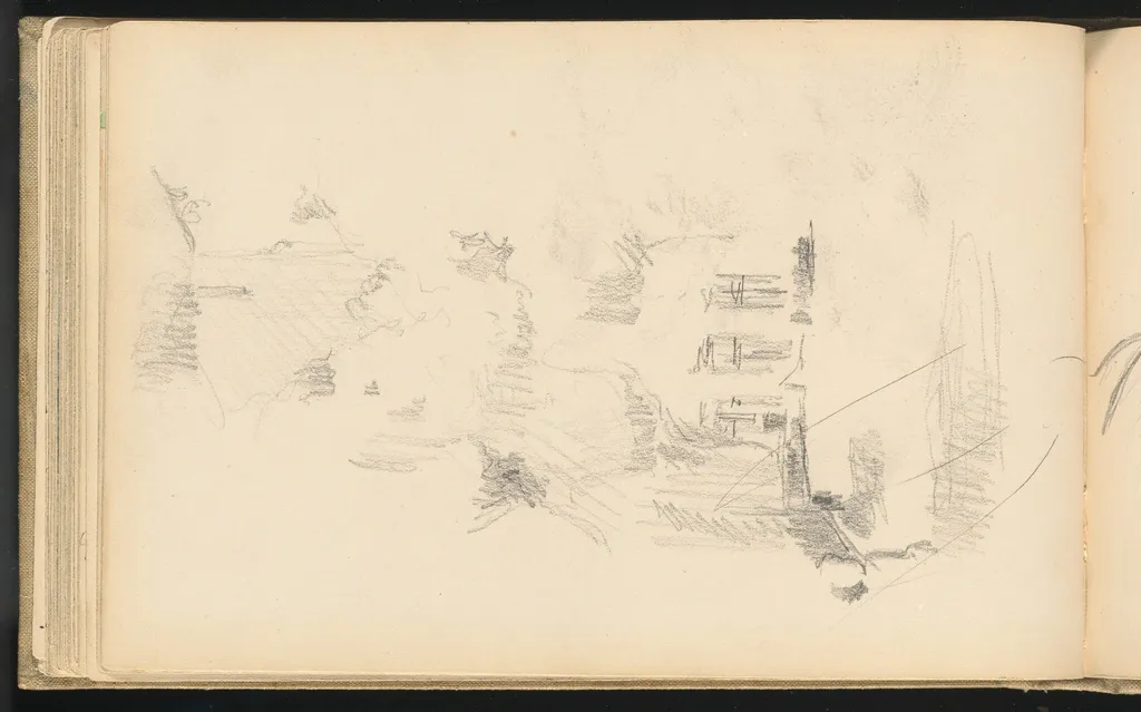 House Surrounded by Vegetation, by Paul Cezanne, graphite, 1890