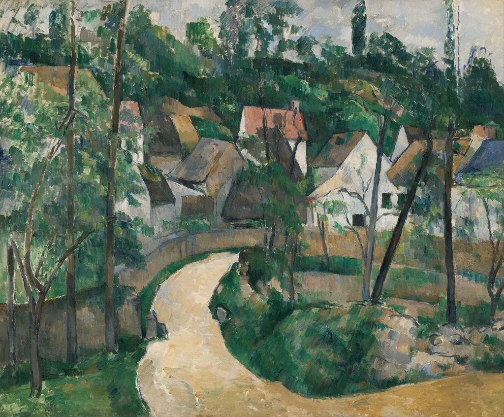 La Route tournante (Turn in the Road), by Paul Cezanne, oil, 1890