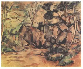 Rocks in the Wood, by Paul Cézanne, 1897