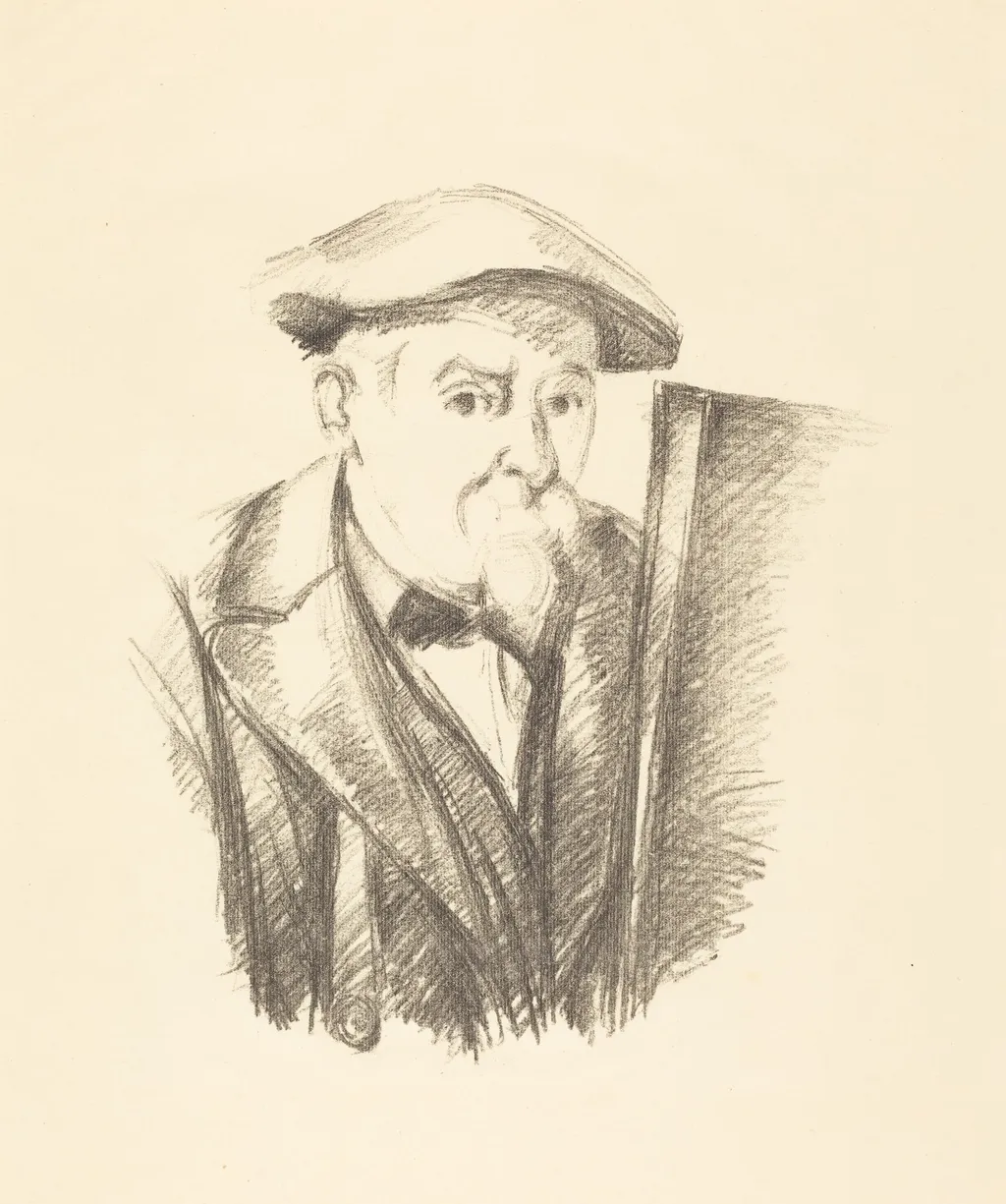 Self-Portrait, by Paul Cezanne, ink, 1898