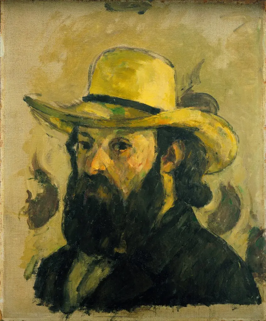 Self-Portrait in a Straw Hat, by Paul Cezanne