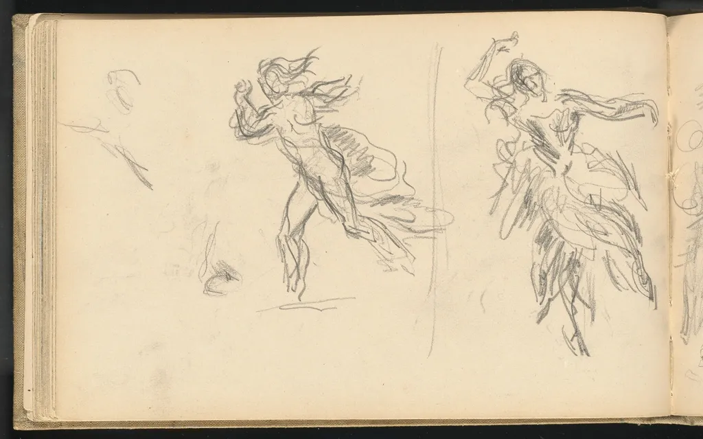 Spanish Dancers, by Paul Cezanne, graphite, 1884