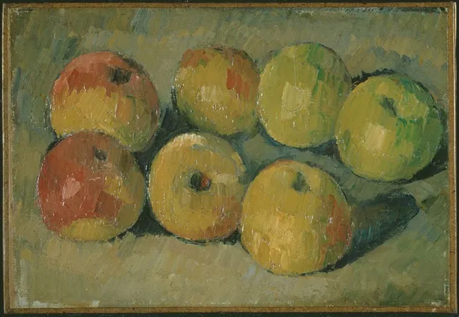Still-life with apples, by Paul Cezanne, oil, 1890