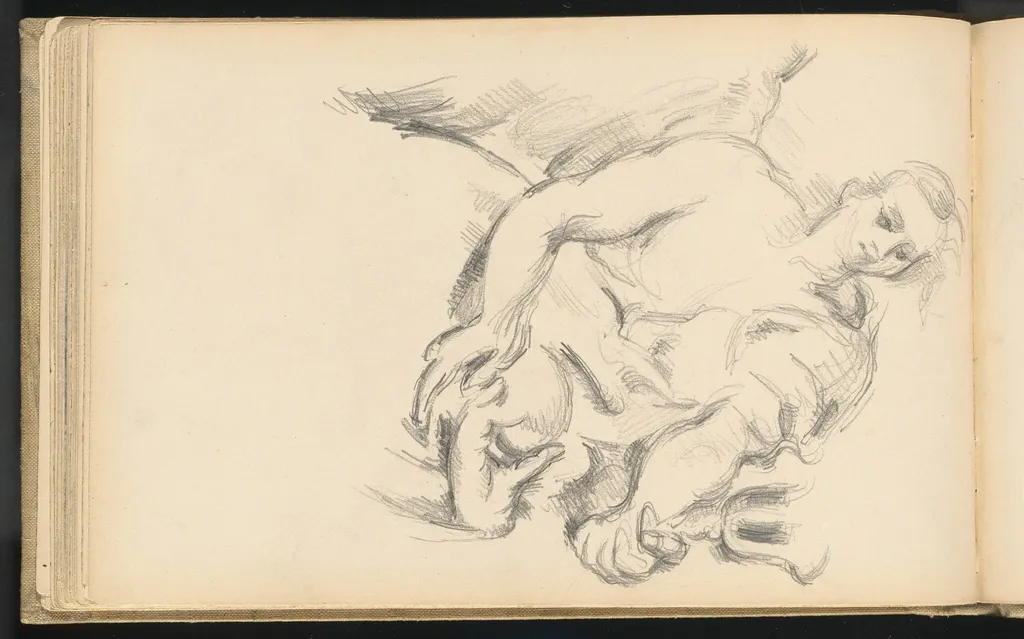 Study of an Angel in Rubens' "The Prophet Elijah", by Paul Cezanne, graphite, 1894