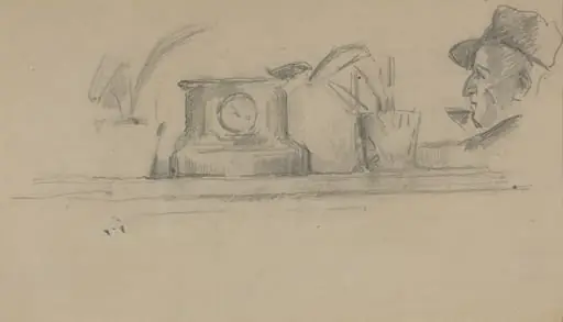 The Artist's Father and Objects on a Mantel [verso], by Paul Cezanne