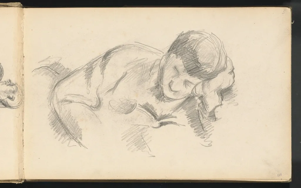 The Artist's Son Leaning on his Elbow, by Paul Cezanne, graphite, 1887