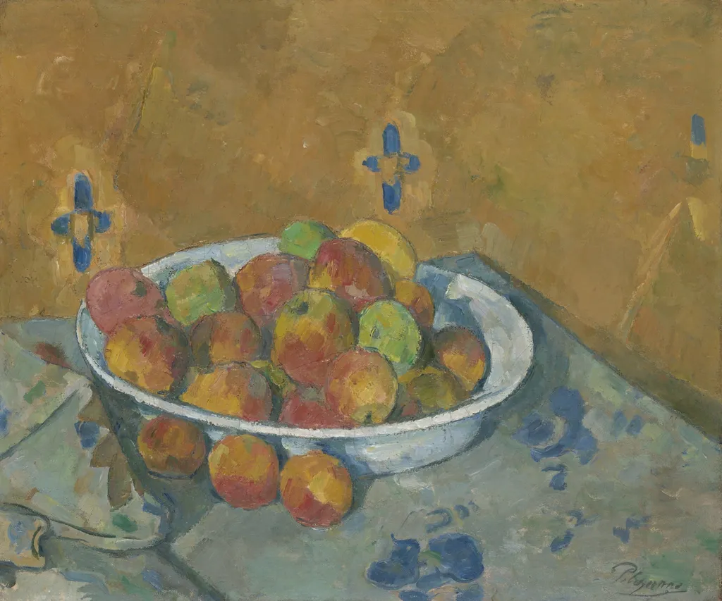 The Plate of Apples, by Paul Cezanne, oil, 1877