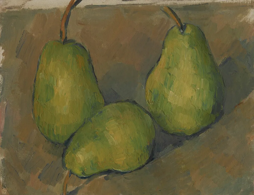 Three Pears, by Paul Cézanne, oil, 1878