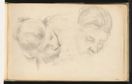 Two Heads of Women, by Paul Cezanne