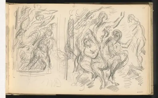Two Studies for "The Judgement of Paris" or "The Amorous Shepherd", by Paul Cezanne
