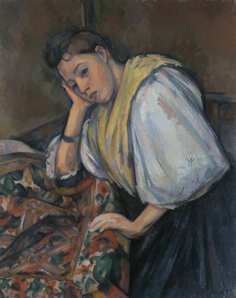 Young Italian Woman at a Table, by Paul Cezanne