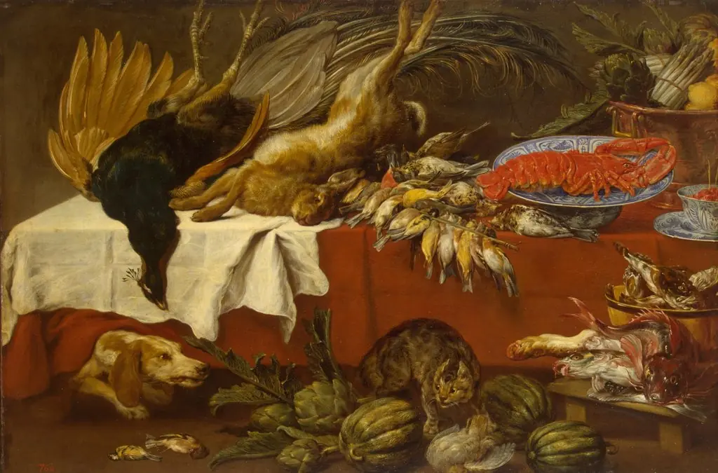 Still Life with Dead Game and Lobster, by Paul de Vos