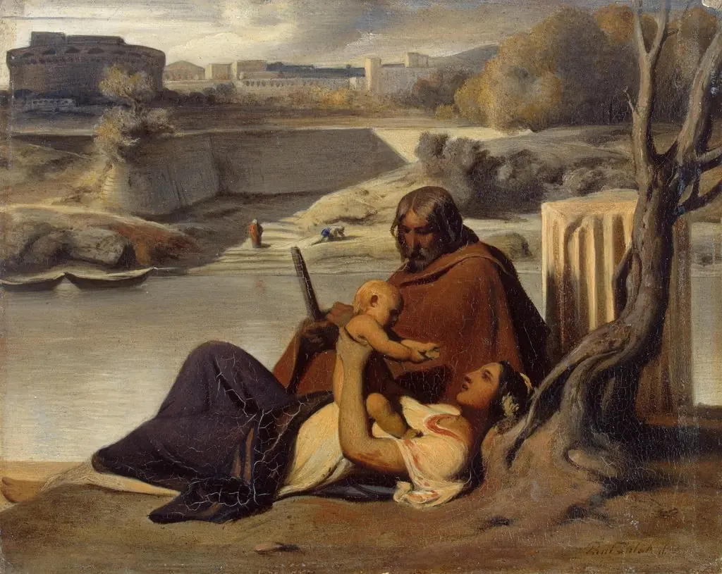 Resting on the Banks of the Tiber, by Paul Delaroche