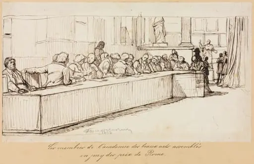 The Members of the Academy of Beaux-Arts Assembled to Jury the Rome Prize, by Paul Delaroche