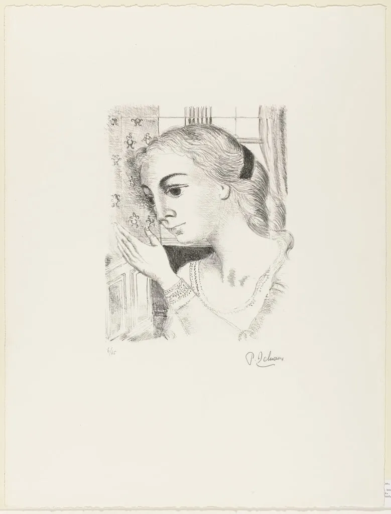 Untitled, by Paul Delvaux, ink, 1966