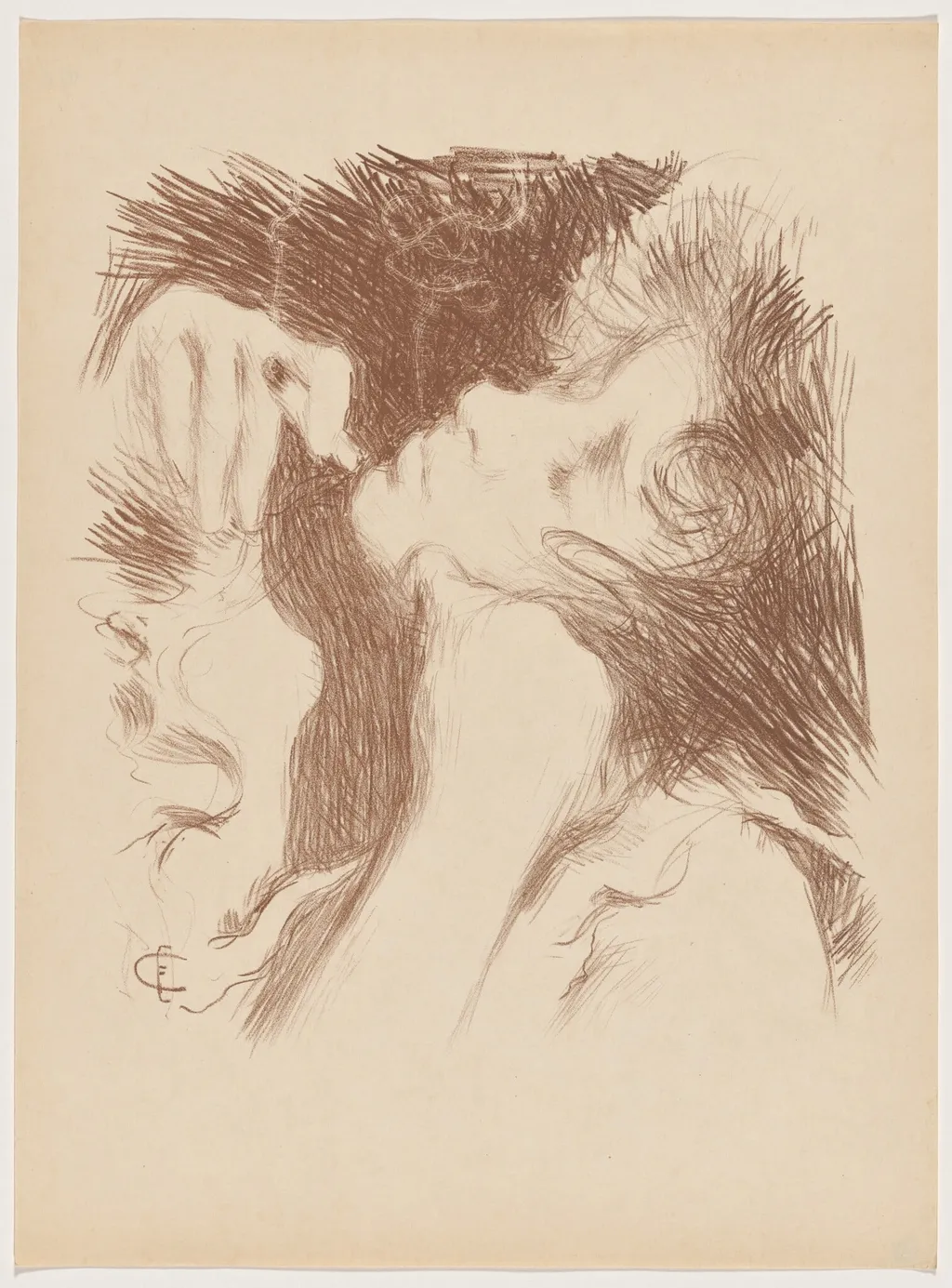 Intimité (Privacy), by Paul Edouard Crébassa, ink, 1895