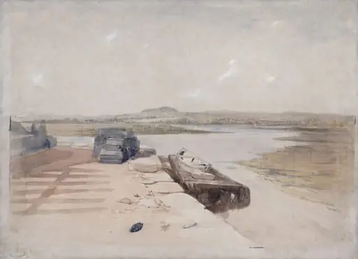 Slate Wharf on the Bank of a River, by Paul Falconer Poole