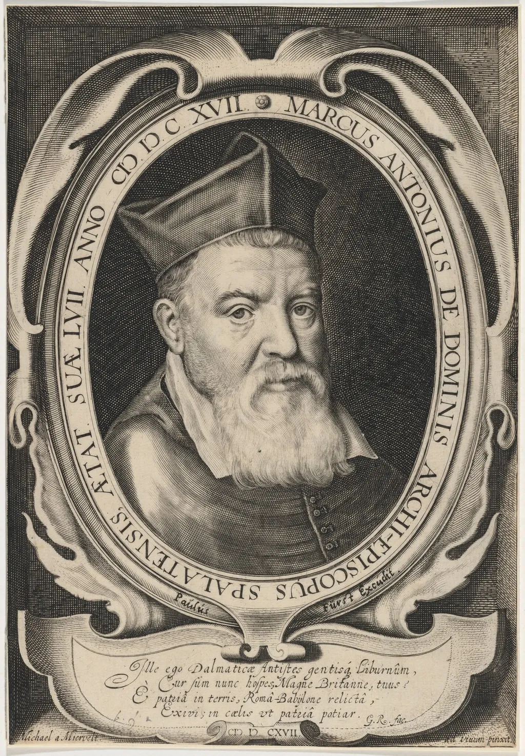 Marc Antonio de Dominis, by Paul Furst, ink, 1636