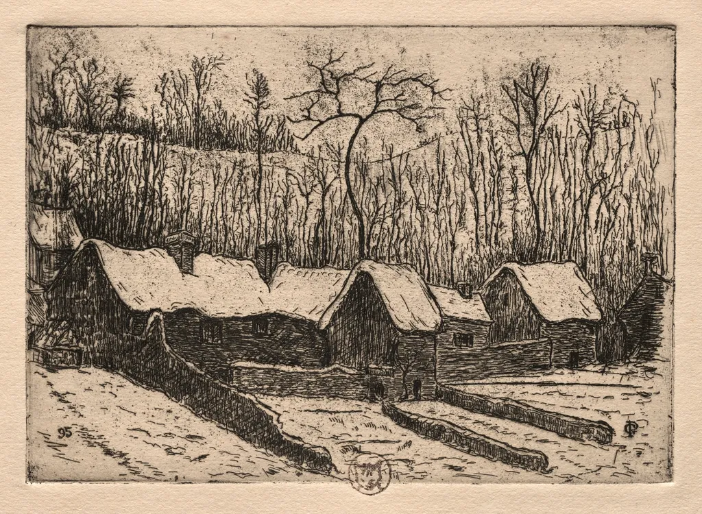 Six Etchings: The Thatched Bakery, Auvers, by Paul Gachet, 1895