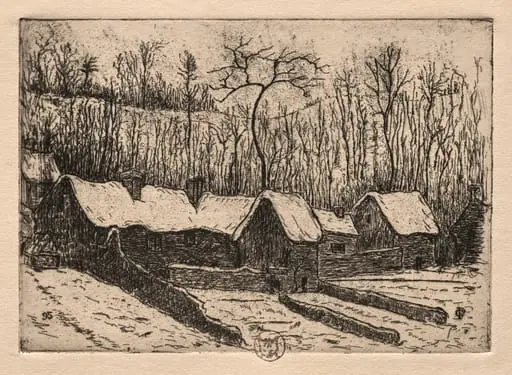 Six Etchings: The Thatched Bakery, Auvers, by Paul Gachet