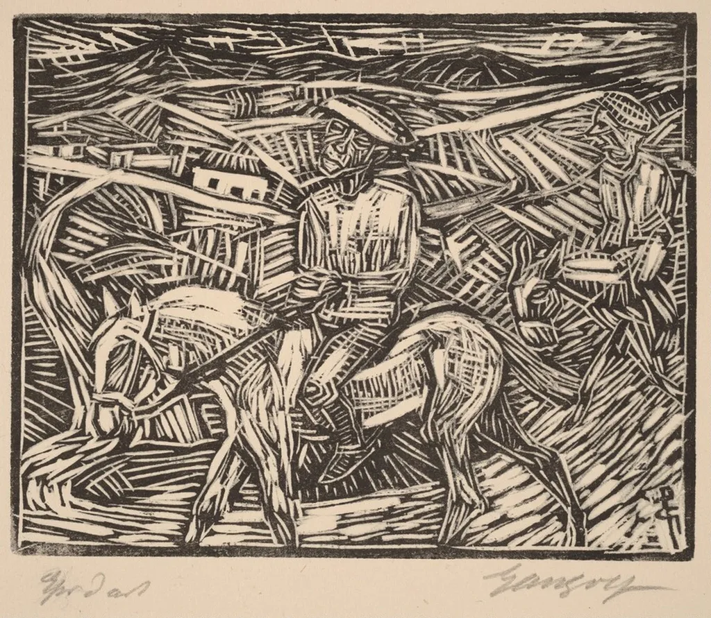 Don Quichote, by Paul Gangolf, ink, 1912
