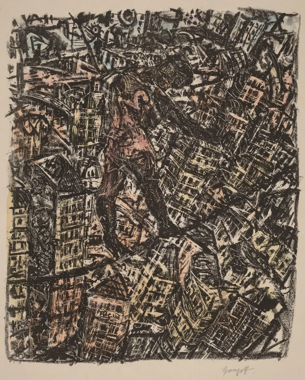 Tightrope Walker (Seiltanzer), by Paul Gangolf, watercolor, 1928
