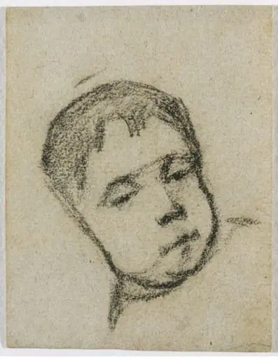 Emil Gauguin as a Child, Head on a Pillow, by Paul Gauguin