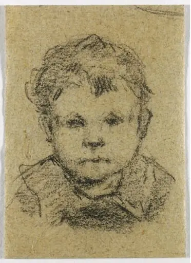 Emil Gauguin as a Child, Wearing a Collared Shirt, by Paul Gauguin