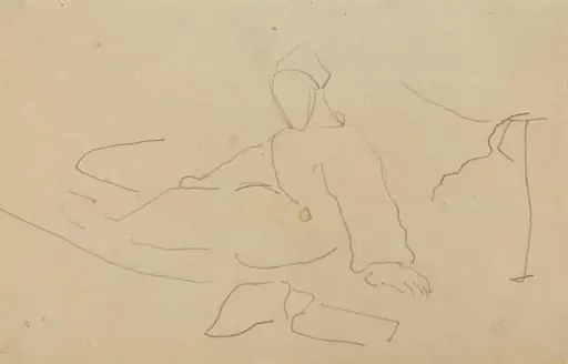 Figure Seated on the Ground [recto], by Paul Gauguin