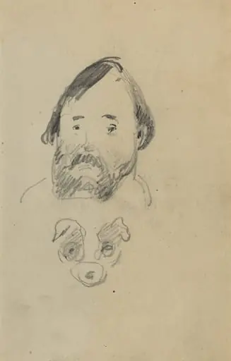 Head of a Bearded Man with a Head of a Dog [recto], by Paul Gauguin