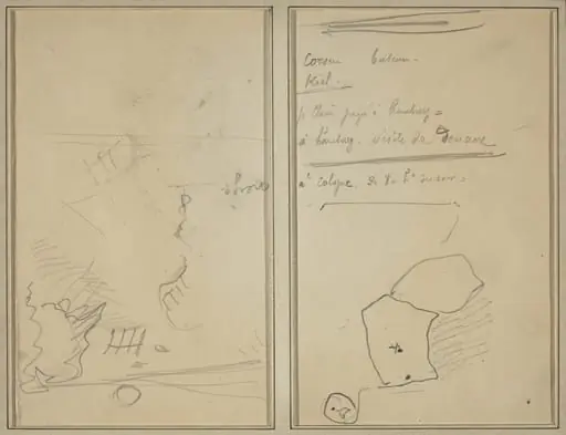 Head of a Monkey; Inventory of Bottles and Beverages [verso], by Paul Gauguin