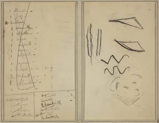 "Neige" (Snow); Itinerary [recto], by Paul Gauguin